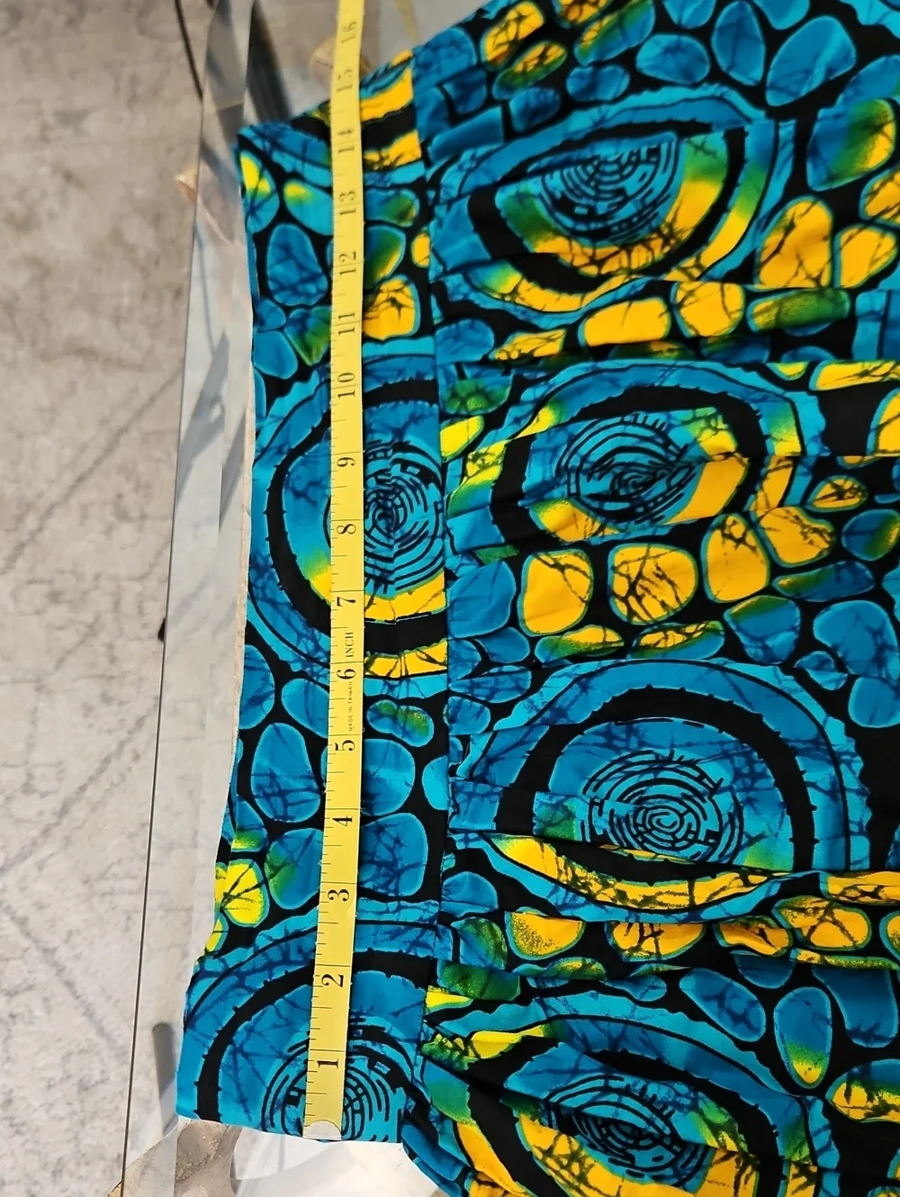 Veritable Block Prints Super Original Vibrant Blue & Yellow Patterned Maxi Skirt